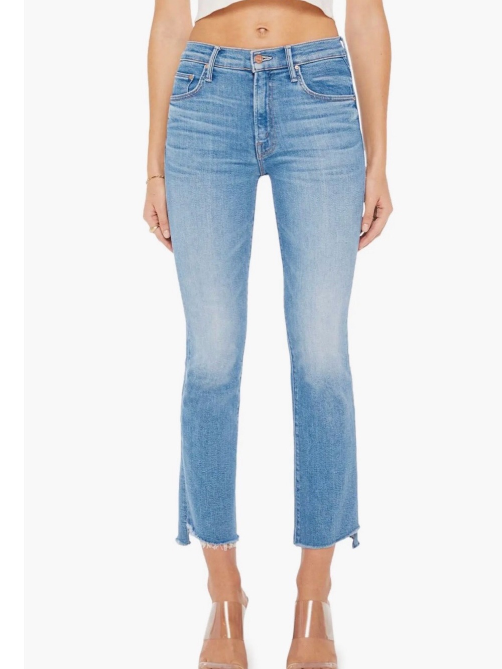 MOTHER Jeans Insider Crop High Rise Frayed 26
